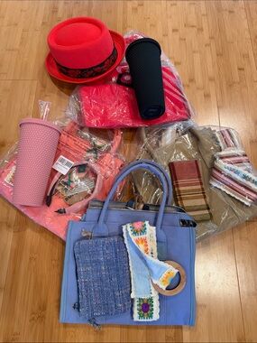 CHOOSE 1 of 4 COLORS!  Tote Bag w/ Colorful Textile Accents, unique/ customized